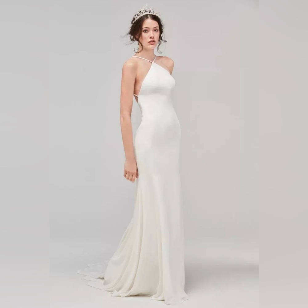 Willowby by Watters 59310 Knox Wedding Dress Ivory Halter Strappy Back size 6